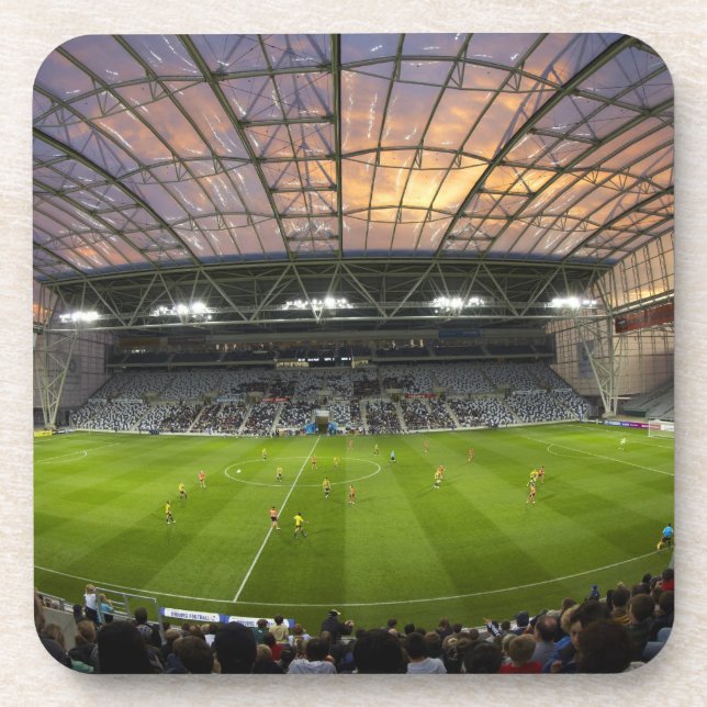 Football game, Forsyth Barr Stadium, Dunedin Drink Coaster (Front)