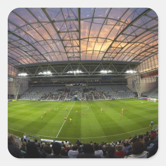 Football game, Forsyth Barr Stadium, Dunedin Square Sticker (Front)