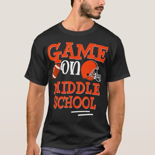 Football Game on Middle School Back to School Kid  T_Shirt