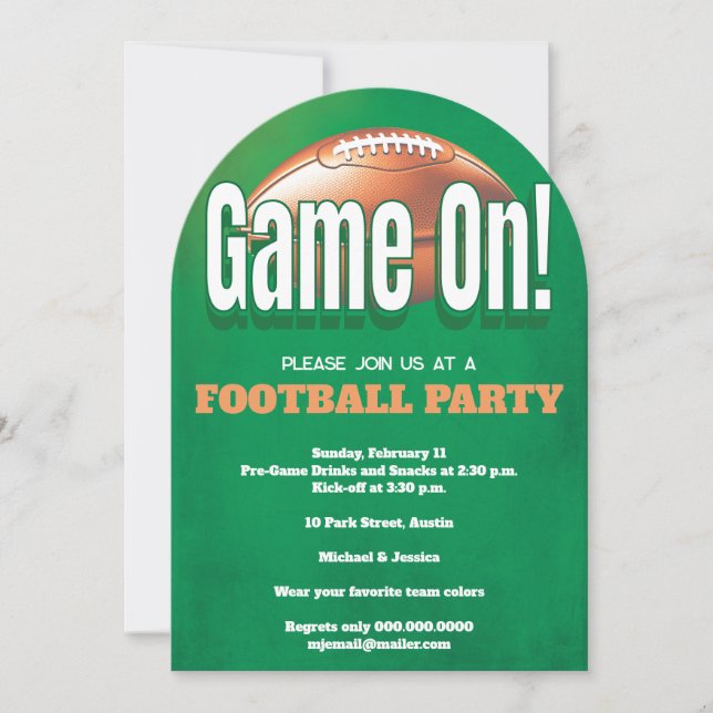 Football Game Party Invitation (Front)