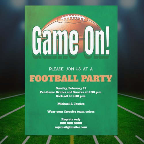 Football Game Party Invitation