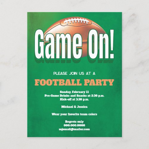Football Game Party Invitation  Postcard