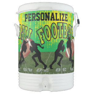 Football Game Players 3 DIY Text Beverage Coole Beverage Cooler