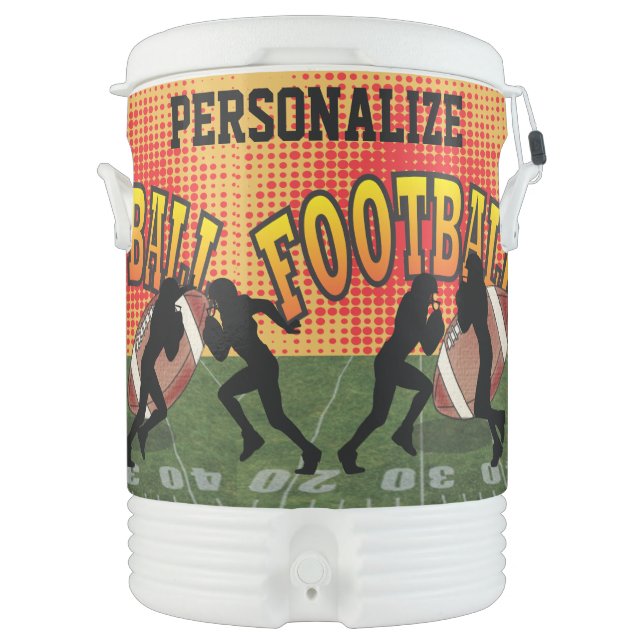 Football  Game Players | DIY Text Beverage Cooler (Front)