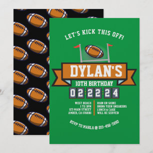FOOTBALL GAME Sports Kids Birthday Party Invitation