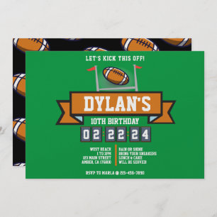 FOOTBALL GAME Sports Kids Birthday Party Invitation