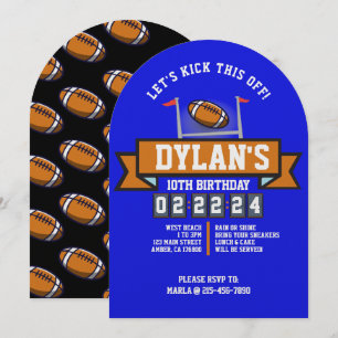 FOOTBALL GAME Sports Kids Birthday Party Invitation