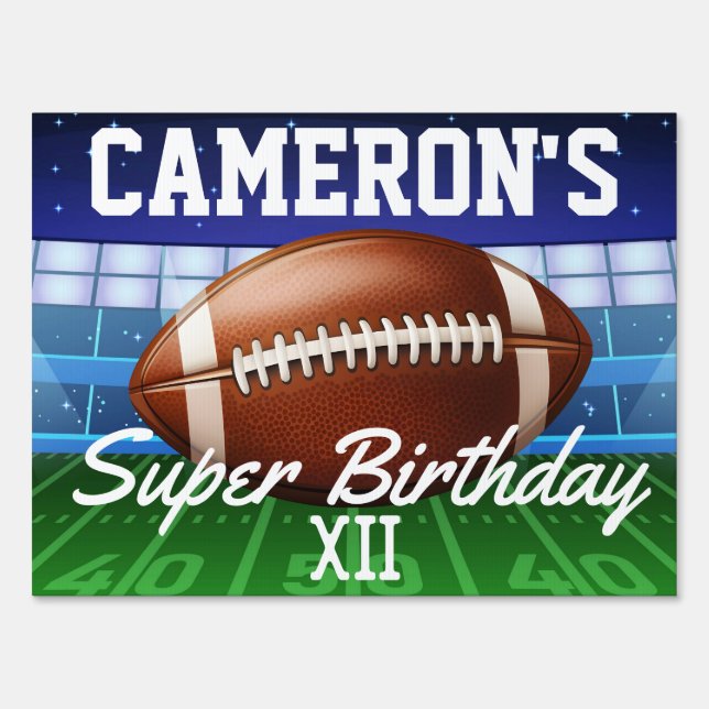 Football Game Stadium Super Party Sign (Front)