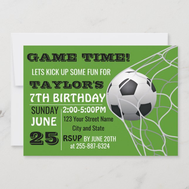 Football Game time Birthday invitation card (Front)