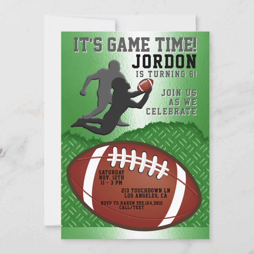 Football Game Time Birthday Party Invitation | Zazzle