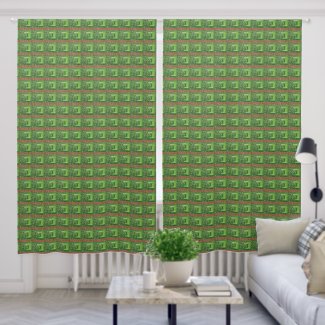 Football Game Touchdown Green Brown Drapes 