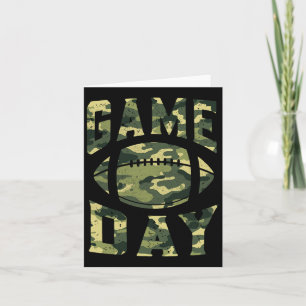 Football Gameday Game Day Camo Flag Patriotic Usa Card