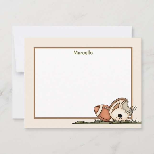 Football Gear Flat Stationery Note Card (Front)