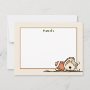 Football Gear Flat Stationery Note Card
