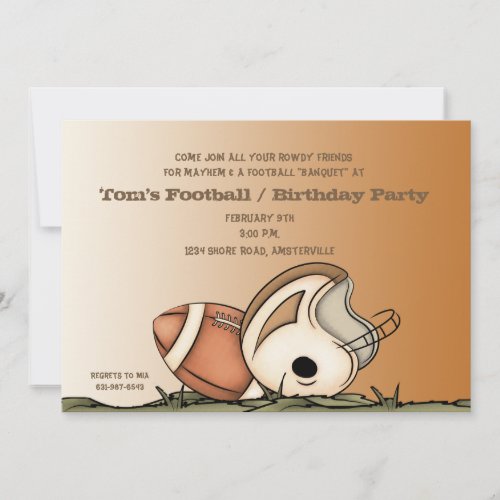 Football Gear - Party Invitation