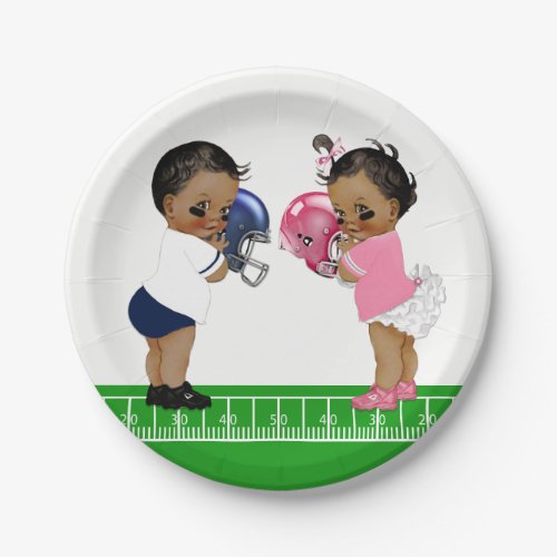 Football Gender Reveal Baby Shower Paper Plates