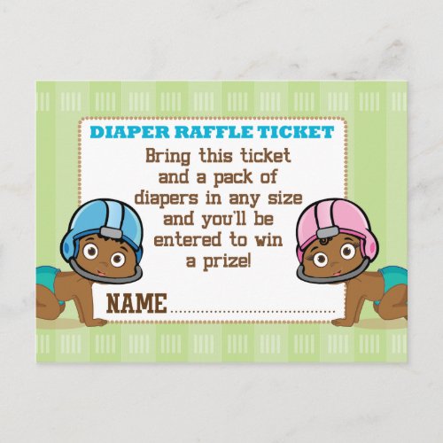 Football Gender Reveal Diaper Raffle Ticket Postcard