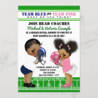 Football Gender Reveal Ethnic Baby Shower Invitation