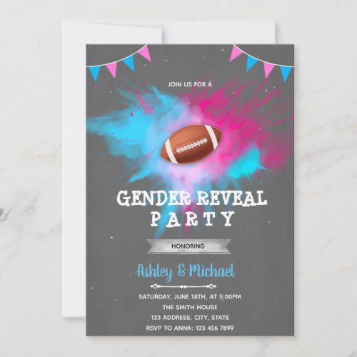 Football gender reveal invitation