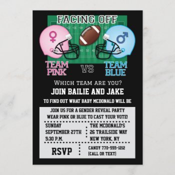 Football Gender Reveal Party Baby Shower Invitation by AnnounceIt at Zazzle