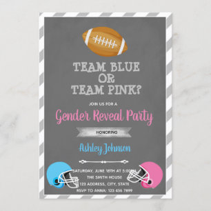 Football gender reveal party invitation