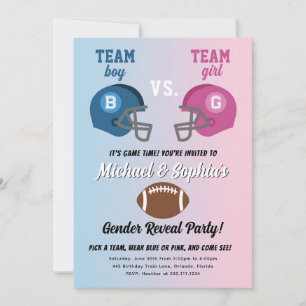 Football Gender Reveal Party Invitation