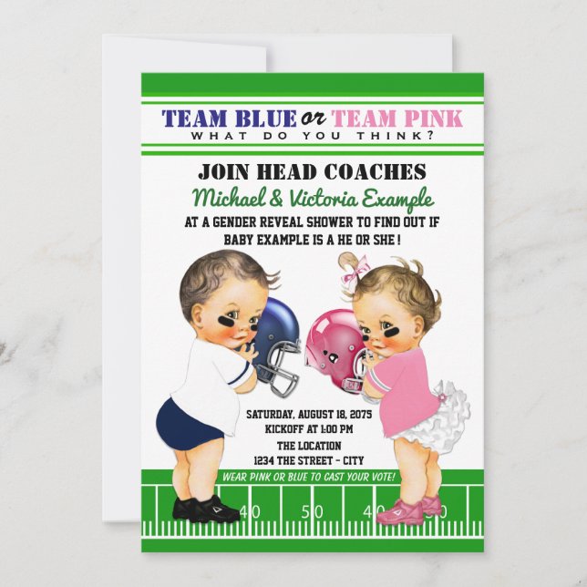 Football Gender Reveal Shower Invitations (Front)