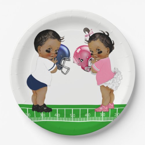 Football Gender Reveal Shower Paper Plates