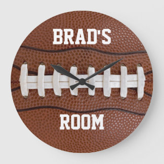 Football Gift Idea Personalized Name Large Clock