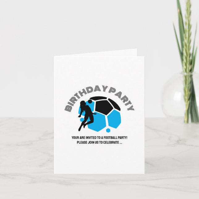 Football Girl Birthday party, Football Player Gift Invitation (Front)