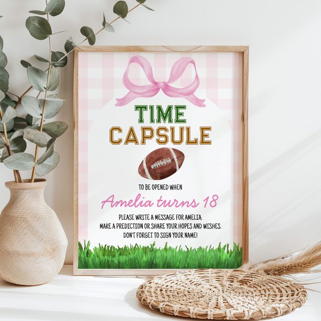 Football Girl Birthday Time Capsule Sign (Creator Uploaded)