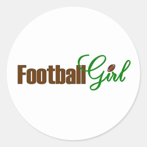 Football Girl Classic Round Sticker