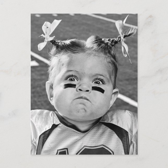 Football Girl Invitation Postcard (Front)