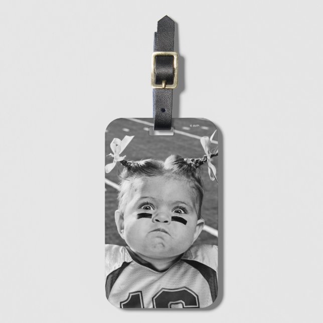 Football Girl Luggage Tag (Front Vertical)