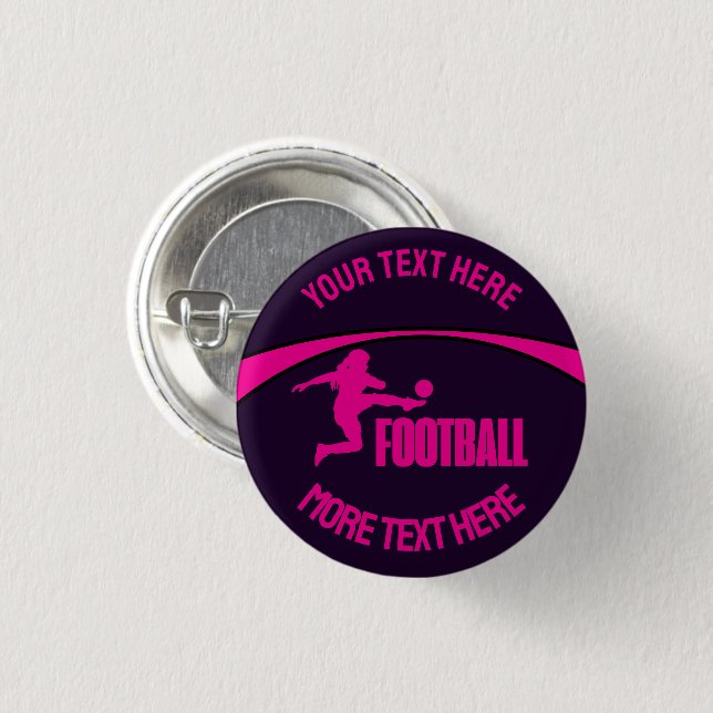 Football Girl Player, Team, Birthday Girl Gift     Button (Front & Back)