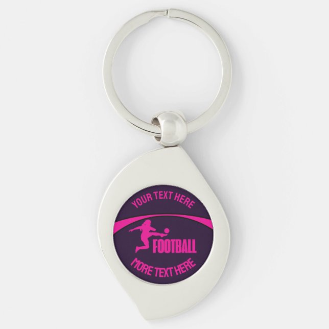 Football Girl Player, Team, Birthday Girl Gift     Keychain (Front)