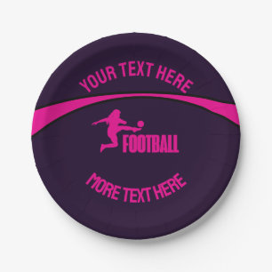 Football Girl Player, Team, Birthday Girl Gift Paper Plates