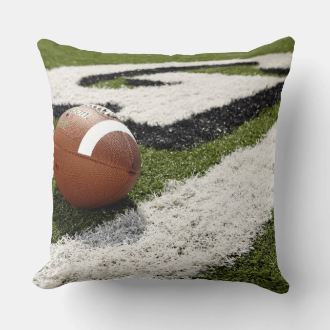 Football Goal Line Throw Pillow (Front)