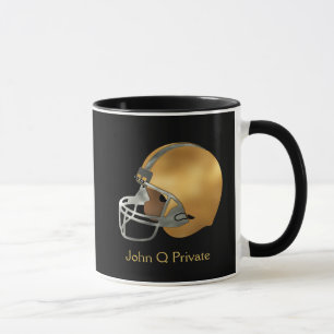 Football Gold and Silver Helmet Custom Mug