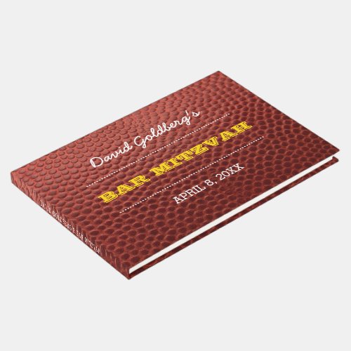 Football Gold Bar Mitzvah Guest Book