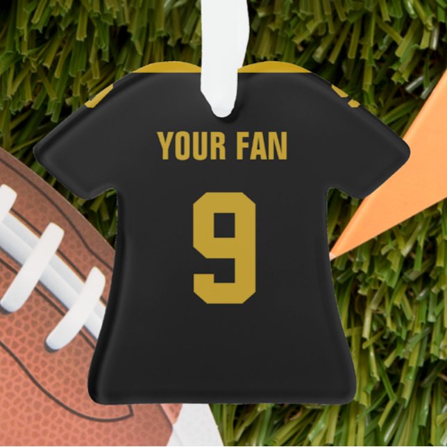 Football Gold & Black Jersey Ornament (Creator Uploaded)