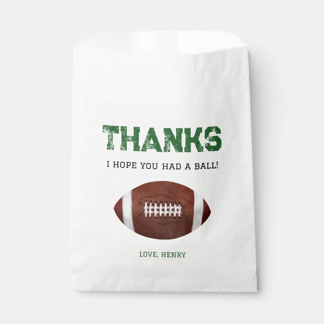 Football Goodie Bag - Birthday Favor (Front)
