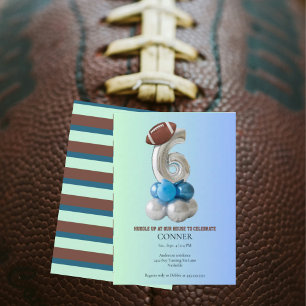 Football Gradient 6th Birthday Party Invitation