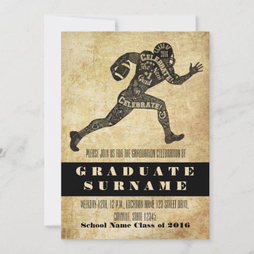 Football Graduation Celebration Invitation