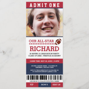 Football Graduation Party Invites