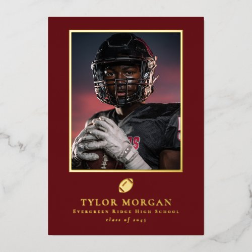 Football Graduation Photo Red Grad Announcement