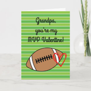 Football Grandpa Valentine's Day Card