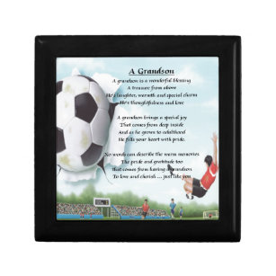 Football   Grandson Poem Jewelry Box