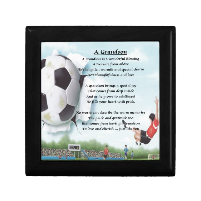 Football   Grandson Poem Jewelry Box (Front)