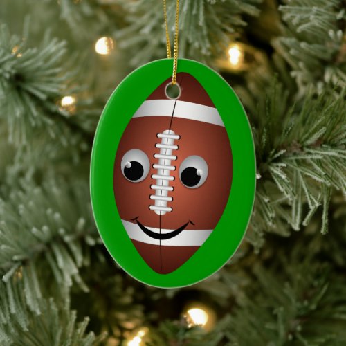 Football Graphic Character Ceramic Ornament